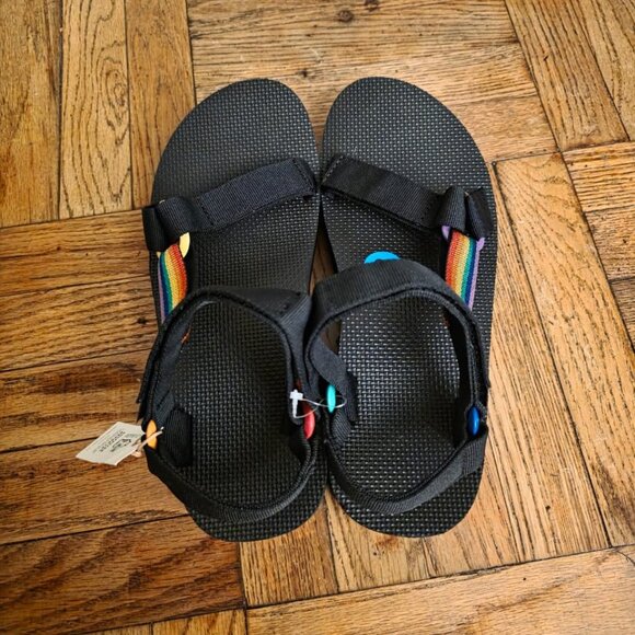 Teva Midform Pride Rainbow Men’s Unisex Size 10 Black Hiking Trail Sandals - Picture 5 of 9